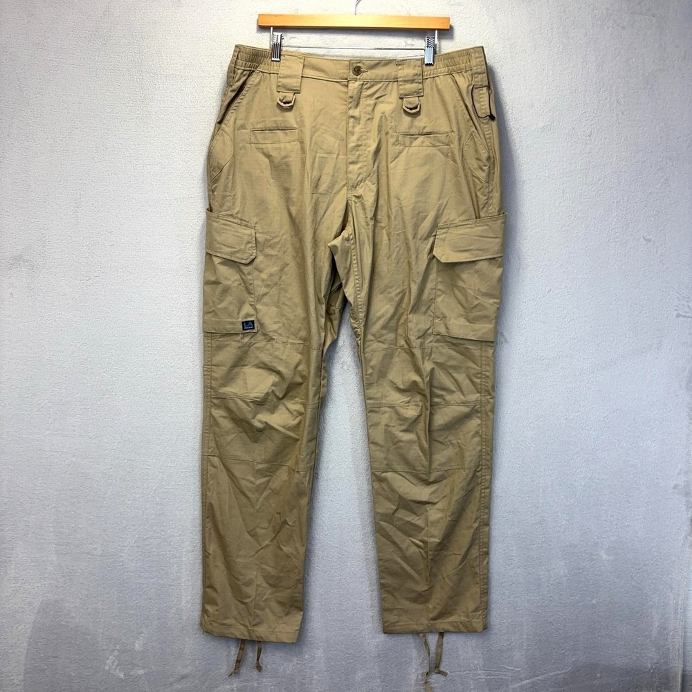 NWT LA Police Gear Operator Tactical Ripstop Pants Mens 38x34 Beige Khakis Cargo
